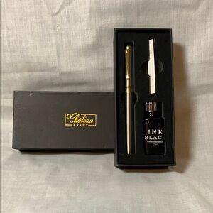 Château Avant Silver & Gold Fountain Pen Set